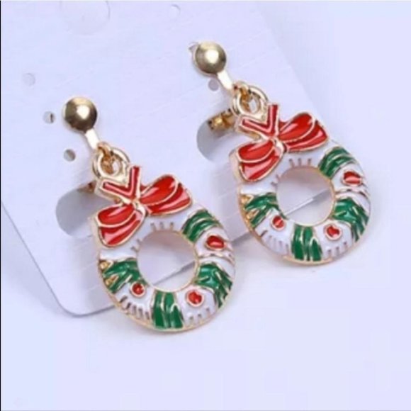Clip On Holiday Christmas Lightweight Earrings - Picture 1 of 5